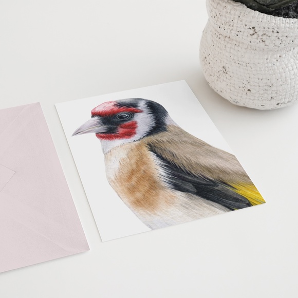 Watercolor Wall Art Goldfinch Bird Illustration Print Poster Unframed - Picture 8 of 9